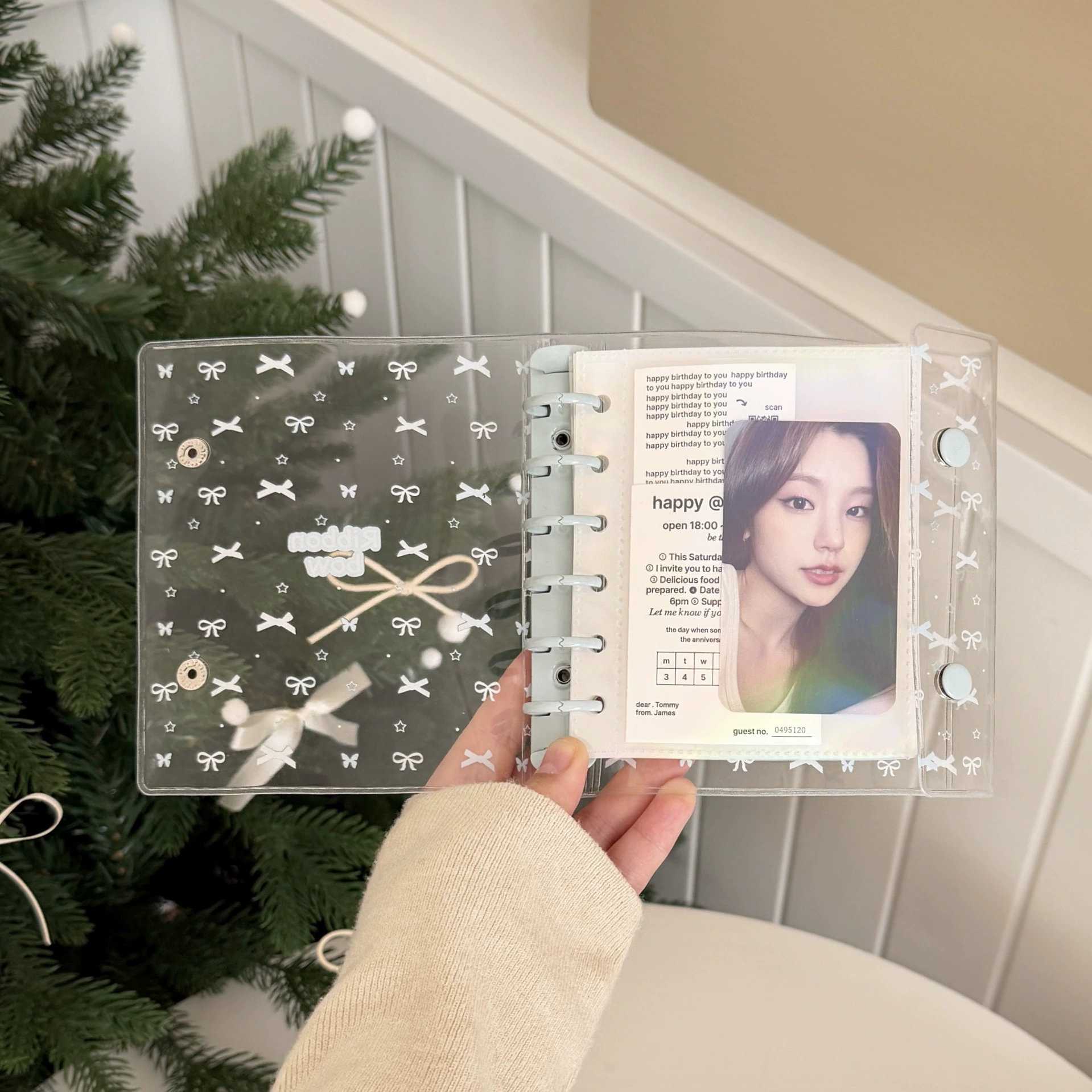 Фото-блокнот Polaroid A7 с ПВХ обложкой и бантом — отрывной фотоальбом на 10 снимков
