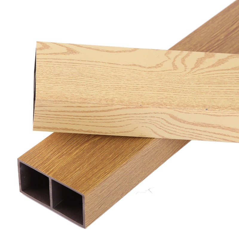 В наличии Прямые волосы 10050 Квадратная деревянная перегородка Украшение для крыльца Пластиковый деревянный потолок Квадратная ПВХ-колонна Экран Деревянная пластиковая квадратная труба