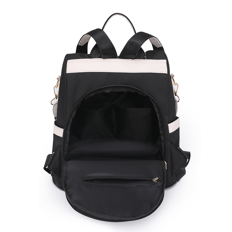 Mochila antirrobo de nailon para mujer 2023 nuevo estilo casual color de contraste para mujer mochila de moda color de contraste ligero marea