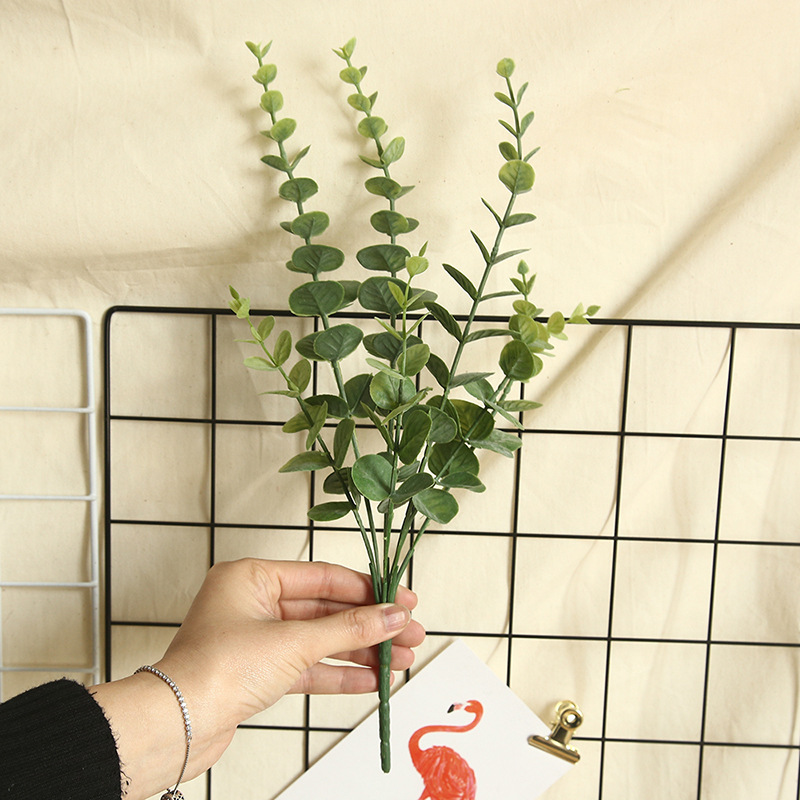 金錢葉尤加利INS仿真花廠家裝飾家居婚慶手捧花植物牆假花MW20206