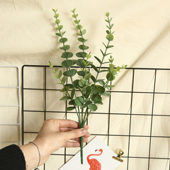 金錢葉尤加利INS仿真花廠家裝飾家居婚慶手捧花植物牆假花MW20206