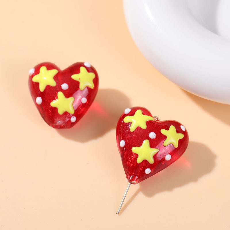 10g Weight Pendant, Beads Jewelry Making Type 20mm Jewelry Making Size DIY Jewelry Accessories Classification 1 Piece Quantity Glass Material Heart Shape Pattern Enamel Design Sweet Style 1 Piece 20mm Glass Heart Shape DIY Jewelry Accessories Pendant Beads 6