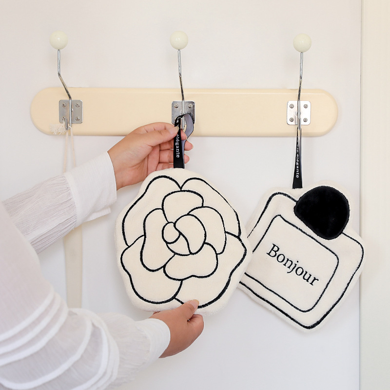 Original New Modern Minimalist Kitchen and Bathroom White Absorbent, Easy to Clean, Soft and Hangable Household Hand Towels