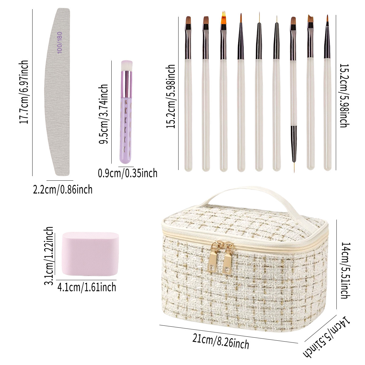 28 series de cepillo de uñas cepillo de polvo cepillo de pestañas inclinadas paquete completo de combinación de stock puede ser distribuido