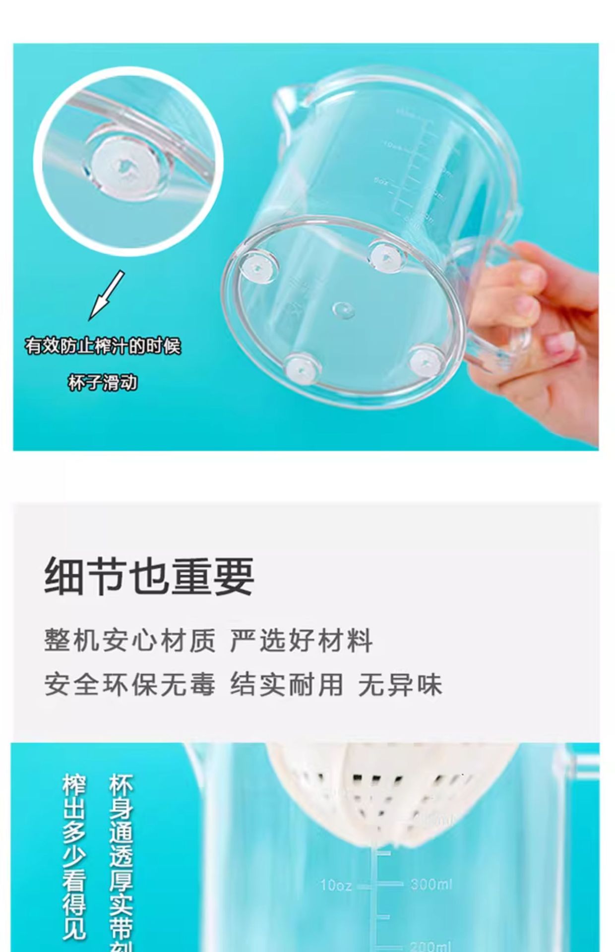 Manual Citrus Juicer Hand Press for Orange Lemon Juice 401-600mL ABS Home Kitchen Tool preparation