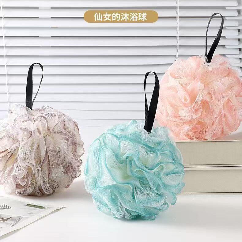 バスフラワーボール、大型高級非飛散性バスボール、超柔らかい背中こすり、かわいい女性用泡バスボール、家庭用バスタオル|undefined