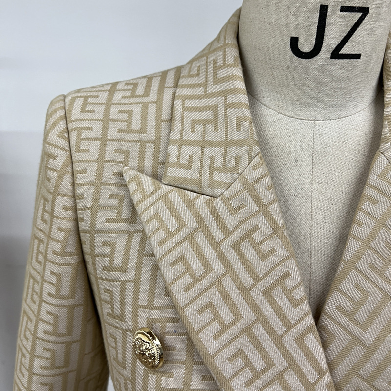 Chaqueta Blazer Ajustada para Mujer 21249 de Algodón Jacquard