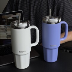 女の子向けのクロスボーダービッグマック断熱カップ、ストロー付きの見栄えの良いアイスカップ、オフィス用の大容量断熱コーヒーカップ