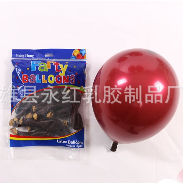 Arreglo de fiesta de 10 pulgadas globo de boda cubierta interior metal azul globo de confesión de doble capa Globo de color púrpura cereza