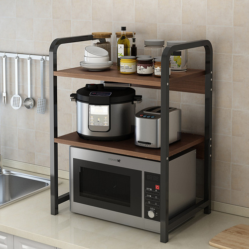 Kitchen shelf storage rack double-layer oven microwave stand desktop organizer storage unit for home use.