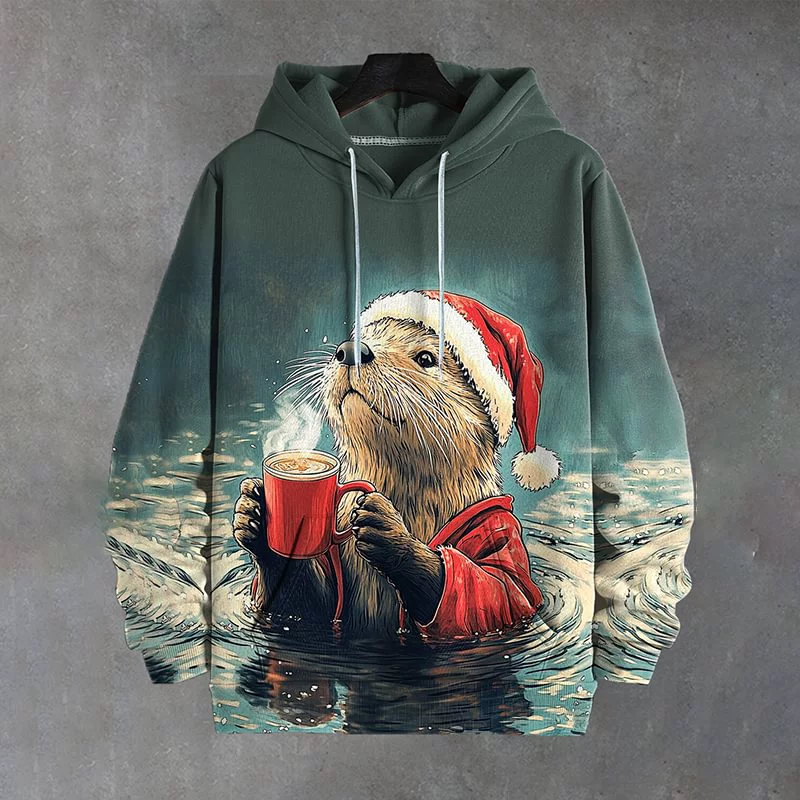 Производители трансграничных AliExpress для мужчин ретро осень-зима 3D принт животных узор повседневная мода толстовка с капюшоном большого размера