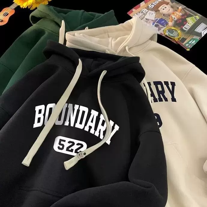 《高品质》卫衣男青少年春季初中高中生韩版潮流帽衫美式宽松上衣