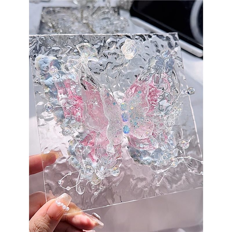 반짝이는 수제 DIY 나비 3 차원 물 리플 나비 장식 그림 그룹 건물 워밍업 활동 손으로 만든 여성