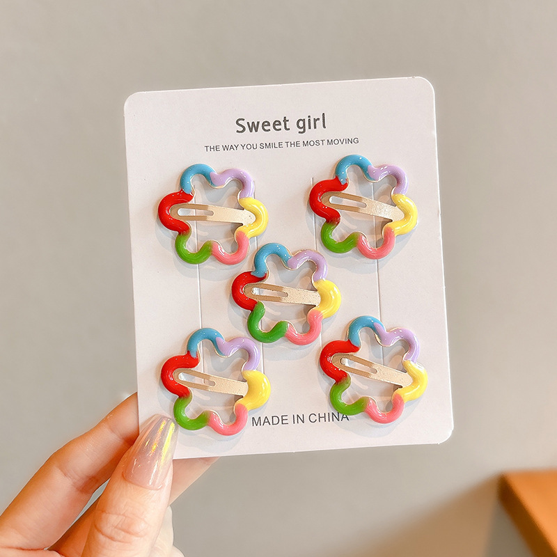 Color para niños lindo pequeño bb clip niña flequillo clip de cabello roto horquilla para bebé tocado de niña estrella horquilla