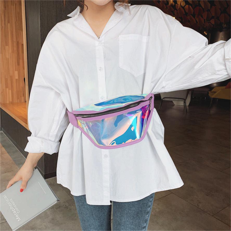 All Seasons Season Women's Gender Streetwear Style Women's Streetwear Solid Color PVC Waist Bags