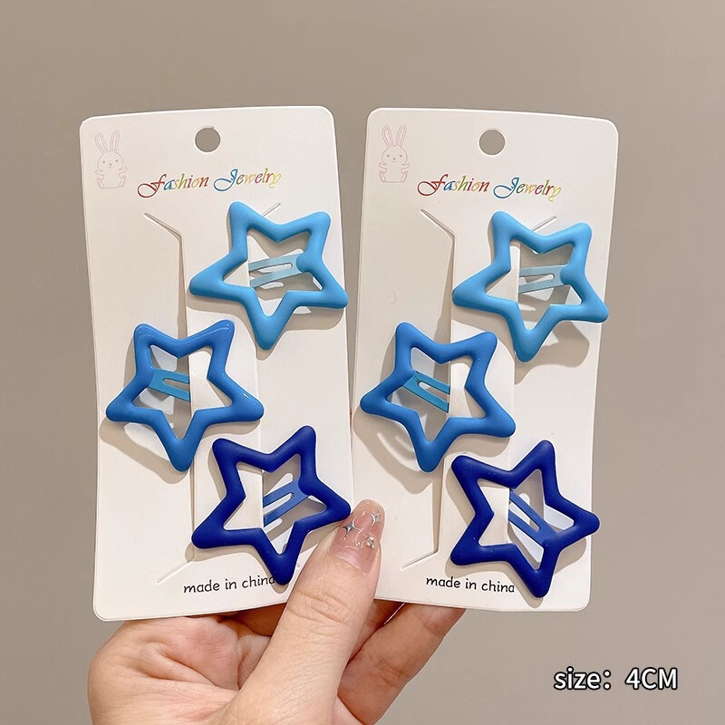 彩色星星边夹女y2k可爱发卡多巴胺bb夹侧边碎发夹子刘海头饰|undefined