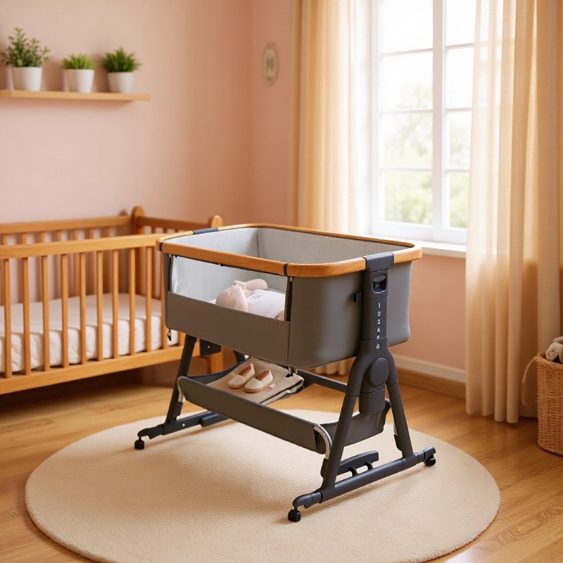 Multifunctional Baby Cradle Bed, Newborn Baby Movable Splicing Bed, Portable Small Size Crib in Stock