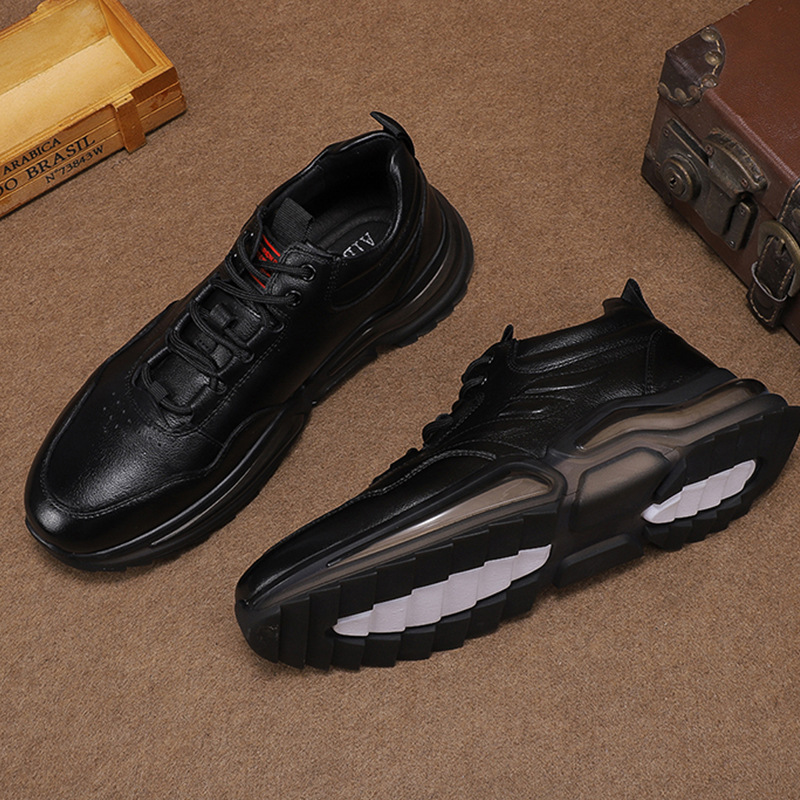 Men's Fashionable and Versatile Genuine Leather Casual Winter Spring Trendy New Outdoor Leather Surface Sports Shoes