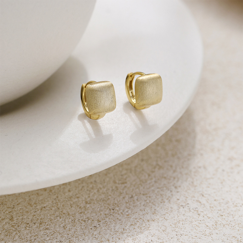 Matte square brand universal earrings