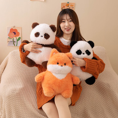 Animal Plush Panda Fox Stuffed Animal Companion Playmate Decorative Ornament Doll Pouch Keychain Phone Holder
