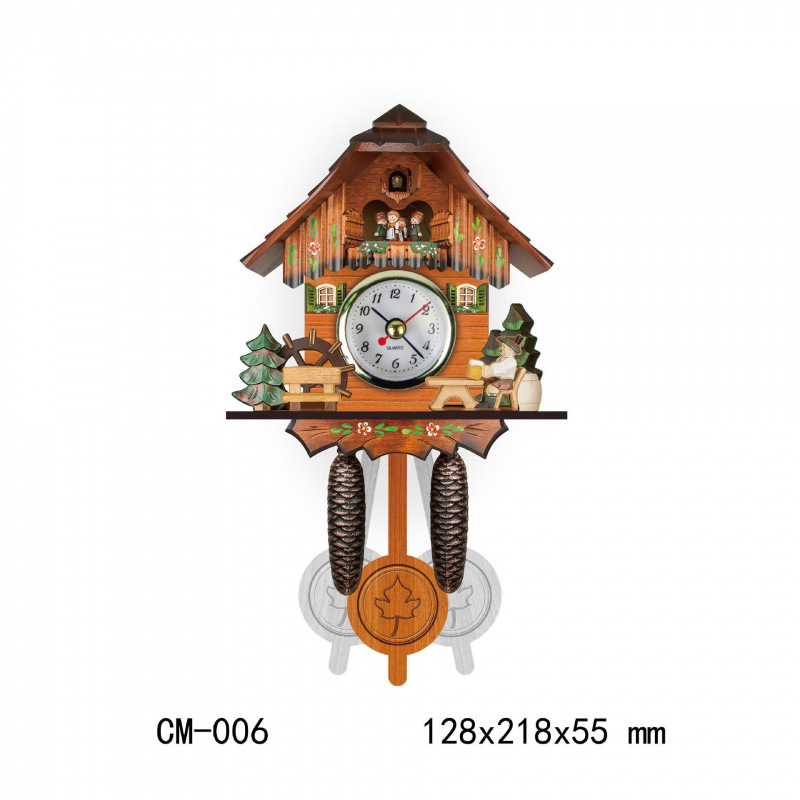 Reloj de pared nórdico retro de madera de tiempo reloj colgante de cuco reloj despertador reloj por hora estilo de sala de estar