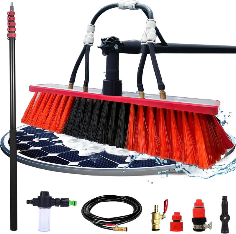 Photovoltaic Panel Cleaning Tools, Solar Panel Water Spray Brush, Glass Cleaning Water Brush, Extended Pole, Door Head Cleaning Telescopic Rod Photovoltaic Panel Cleaning Tools, Solar Panel Water Spray Brush, Glass Cleaning Water Brush, Extended Pole, Door Head Cleaning Telescopic Rod