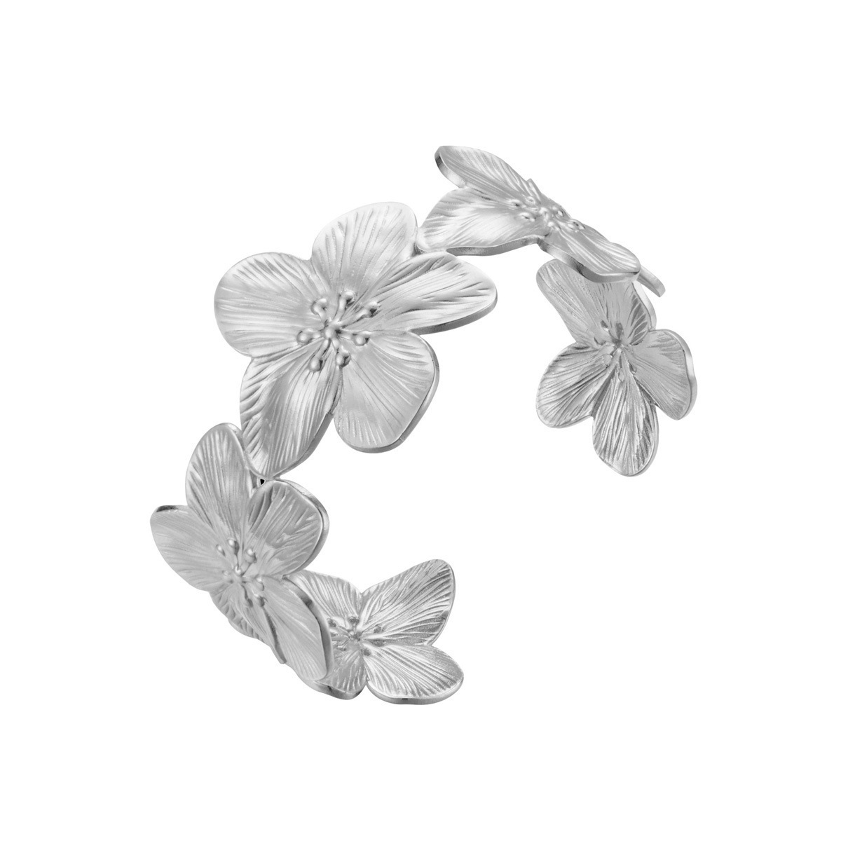 Joyas de oro de Oriente Medio Nuevo anillo de flores de metal exagerado Sensación avanzada Elegante estilo antiguo Pulsera de aleación salvaje Mujer image 7