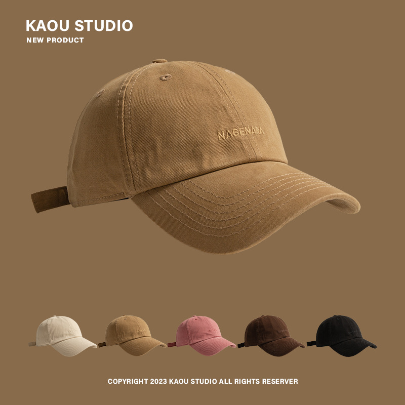 韓國帽子ins刺繡鴨舌帽女顯臉小日系夏季防曬遮陽棒球帽男款軟頂