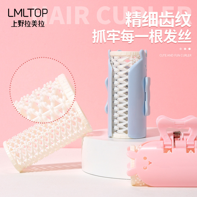 Lmltop 2-pieza grande de dibujos animados pelo rizador no daña el pelo flequillo pelo curler pelo rizador SY1019