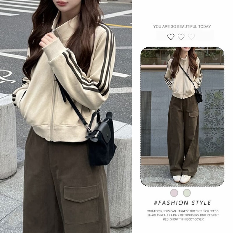 Korean-style fashionable and versatile short baseball jacket for women, 2026 autumn/winter new collection, casual and slimming athletic jacket Korean-style fashionable and versatile short baseball jacket for women, 2026 autumn/winter new collection, casual and slimming athletic jacket