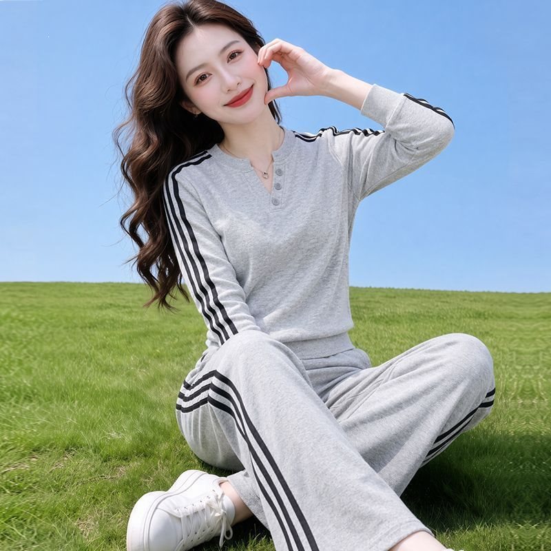 韩版运动服套装女2026春秋季新款时尚减龄妈妈装宽松休闲服两件套