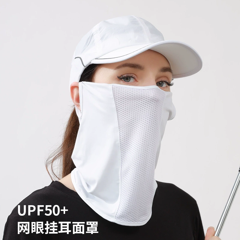 Спортивная солнцезащитная маска для женщин, летняя маска для гольфа из ледяного шелка для мужчин, дышащая тонкая маска для велоспорта с защитой от ультрафиолета.