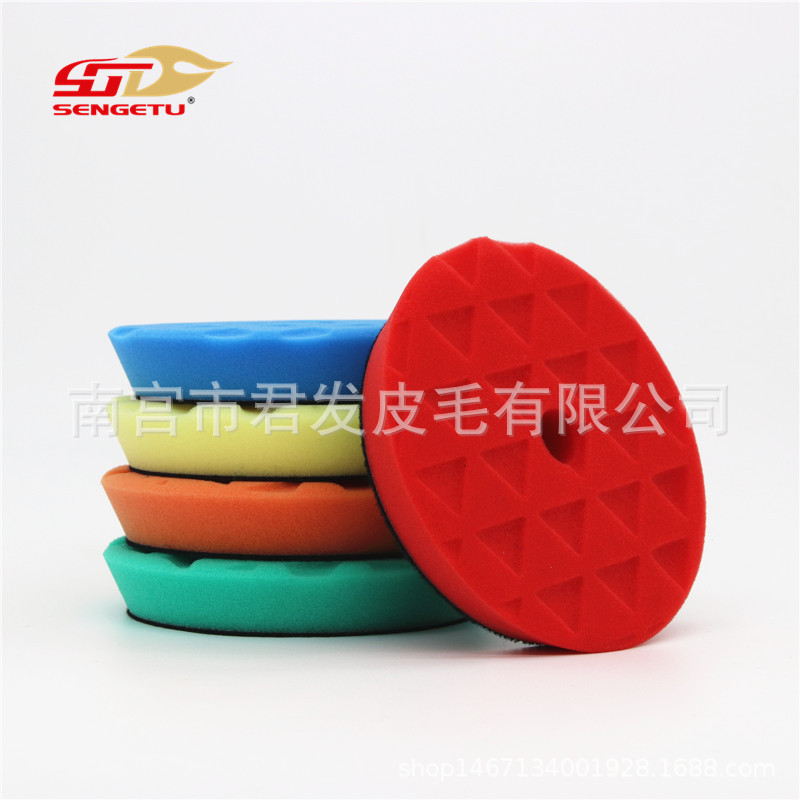 5寸三角款汽车漆面划痕修复抛光打蜡盘漆面抛光工具DA RO机海绵盘