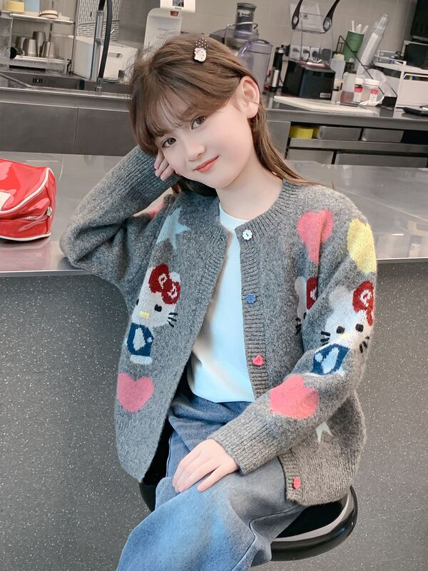 女童外套春秋款2025新款儿童洋气时髦毛衣开衫女孩秋装网红上衣潮|undefined
