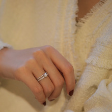 天然珍珠戒指女925纯银气质轻奢高级感设计百搭手饰ins风天鹅舞