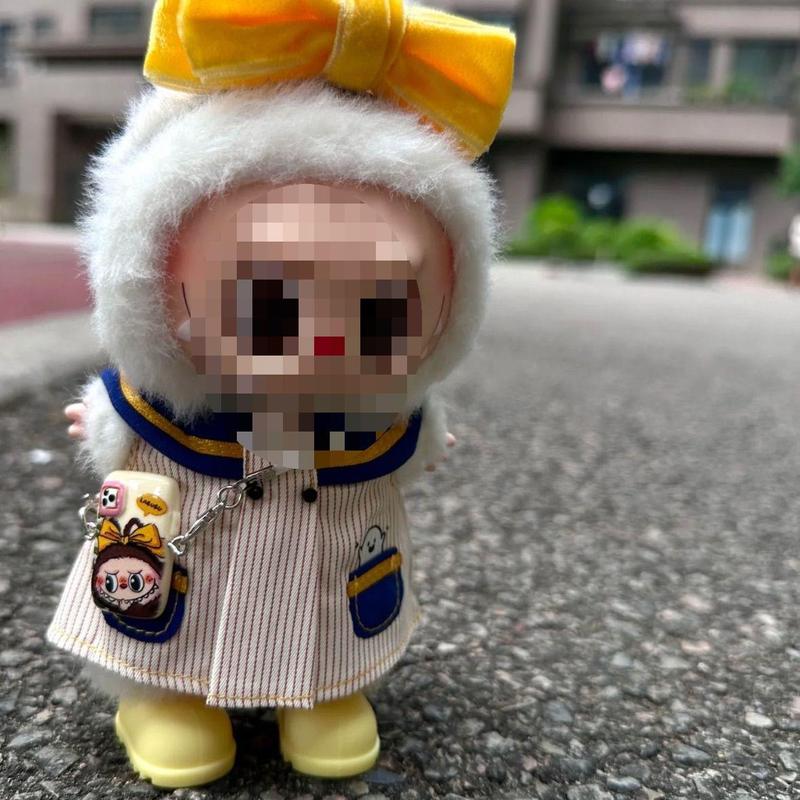 labubu娃衣一二三代可乐萌兔学院裙套装坐坐派对17cm娃娃衣服发箍|undefined