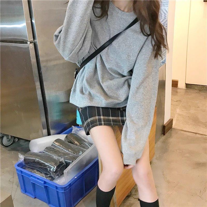 高品质加绒加厚美式宽松慵懒风卫衣女秋秋百搭情侣上衣雪尼尔|undefined