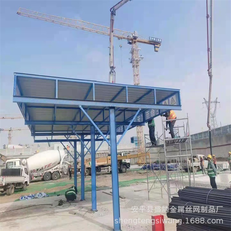 工地钢筋加工棚 单立柱钢筋防护棚操作棚 施工临时通道木工棚
