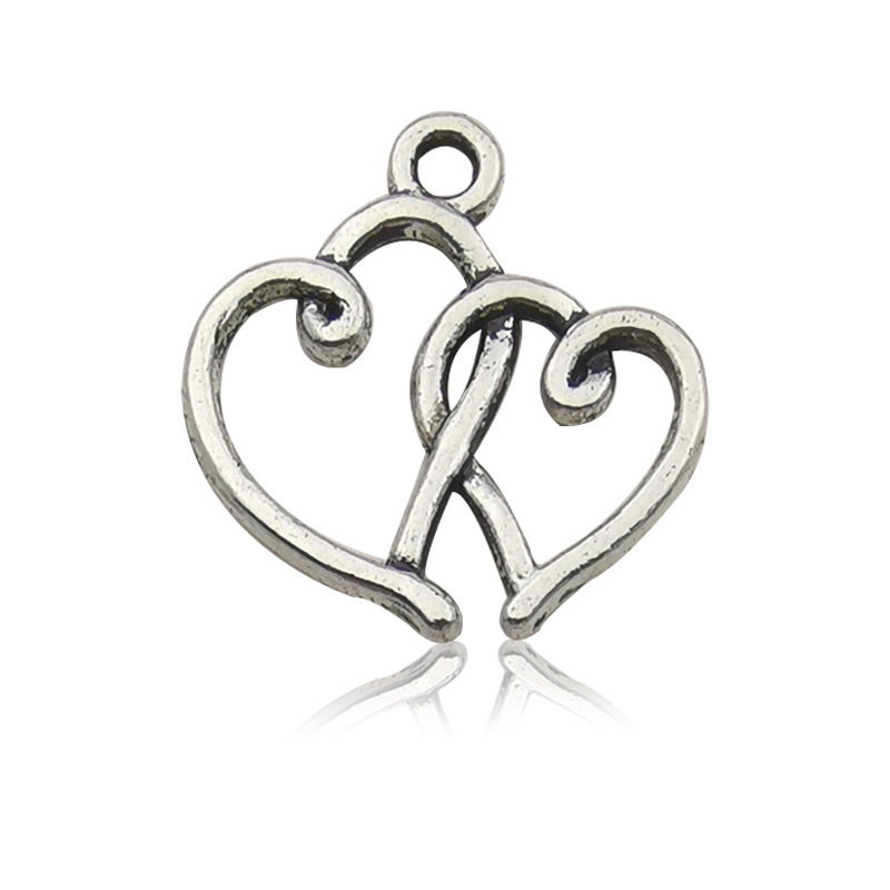 Bricolaje aleación accesorios de la joyería collar 1 melocotón corazón pendientes colgante hueco amor pulsera colgante hecho a mano Accesorios