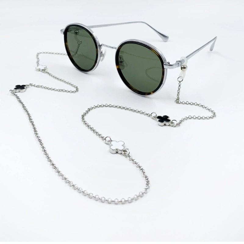 Golden trend glasses, medical mask, accessory, chain, for import, four-leaf clover