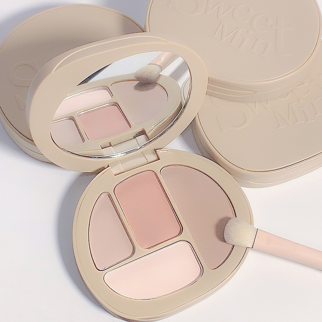 SWEETMINT Facial Contouring Comprehensive Palette Highlight Blush Brightening Three-in-One Palette Commuting Makeup Set