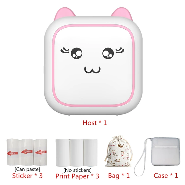 M5 pink+3 rolls of ten years paper+3 rolls without gum+cloth bag+protective cover