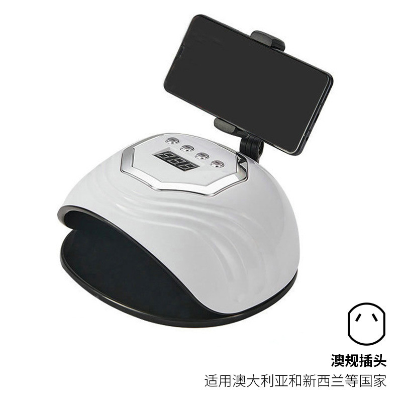 Lámpara de Fototerapia para Uñas de 86W con Soporte para Teléfono Móvil, Lámpara UV LED de Doble Fuente de Luz para Curado de Uñas, Gran Venta Transfronteriza