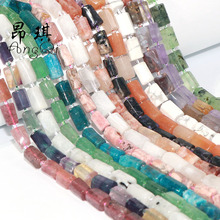 天然石水晶随形圆柱散珠 切面不定形圆管diy实拍配件项链珠子批发