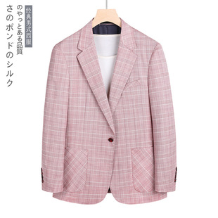 Foreign trade plaid suit top men's 2022 spring new men's casual suit jacket slim-fit single-West top dress