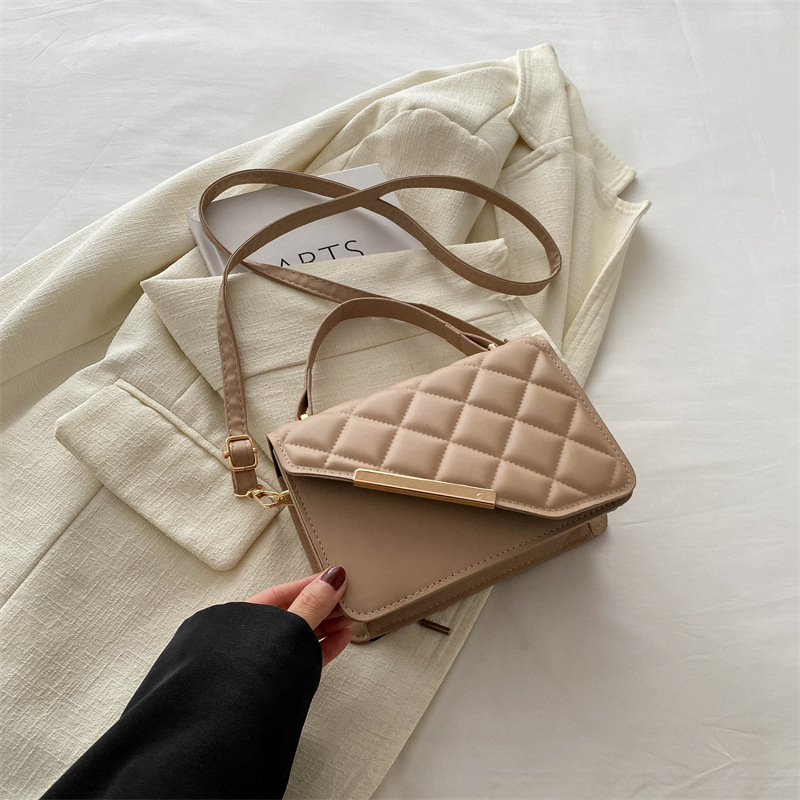 Linger retro bolso mujer 2024 nuevo bolso de hoja de aluminio inclinado bolso de mano pequeña bolsa de hombro coreana temperamento universal bolso de hombro