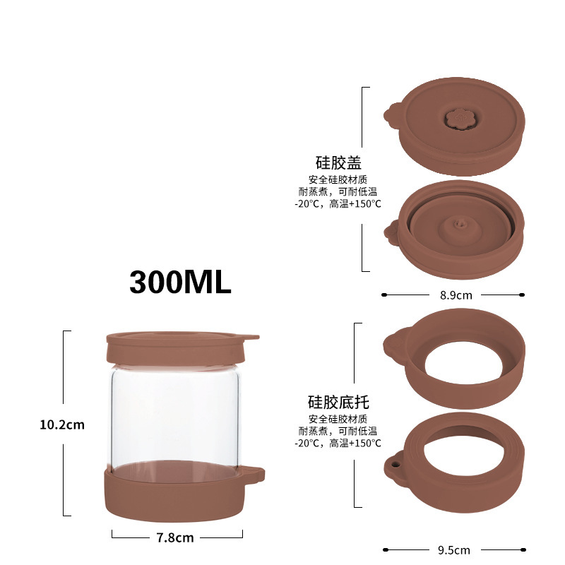 跨境亚马逊高硼硅玻璃水瓶硅胶盖防漏密封果酒瓶1000ml茶水饮料瓶|undefined