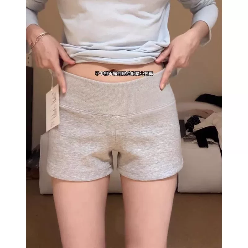 Шорты женские plus size А-силуэт летние, для грушеобразной фигуры, серые/чёрные