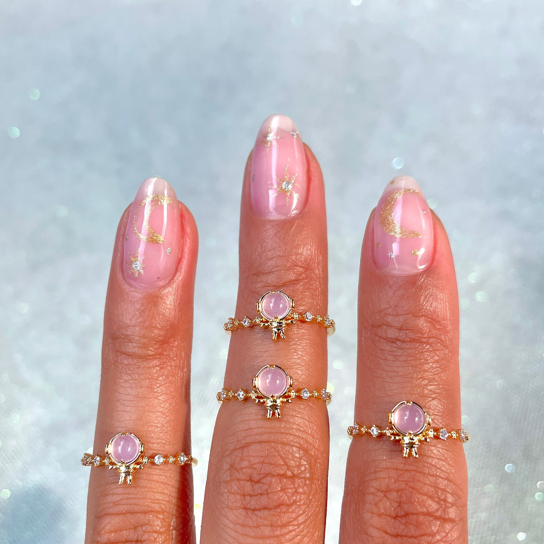 3g Weight Brass Geometric Gem Copper Rings