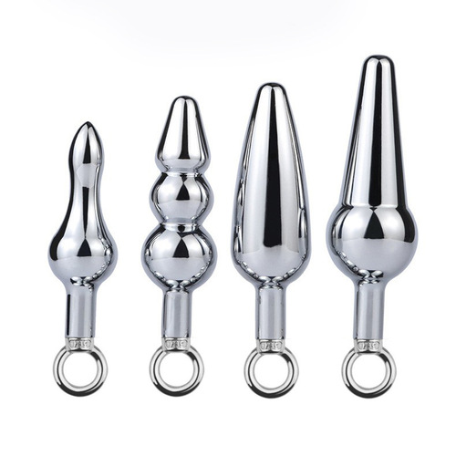Anchor metal anal plug for men and women to wear when going out, anal expansion back yard toy, sexy crescent pull ring